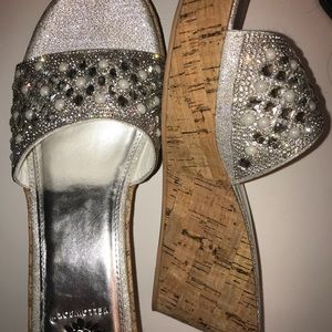 Yellow box wedge sandals